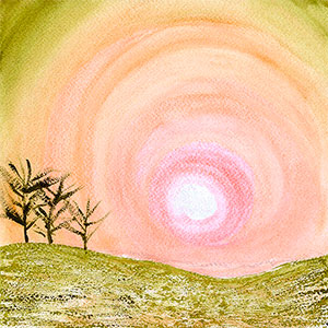 Spring Sun - Wax Resist - Watercolour - Creation Art Cards