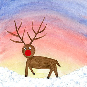 Red Nose Reindeer - Creation Art Cards