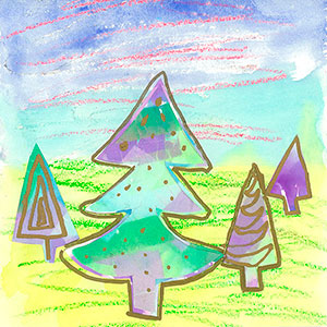 Abstract Christmas Trees - Creation Art Cards