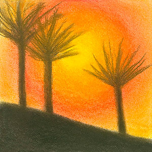 Palm Trees at Sunset - Creation Art Cards