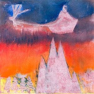 Abstract Santa & Reindeer with Sleigh - Creation Art Cards