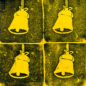 Christmas Bells - Hand Made Stamp - School Christmas Card Project - Creation Art Cards