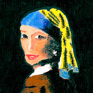 Portrait - Oil Painting - School Art Card Project - Creation Art Cards