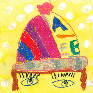 Portrait - Oil Paste - School Art Card Project - Creation Art Cards