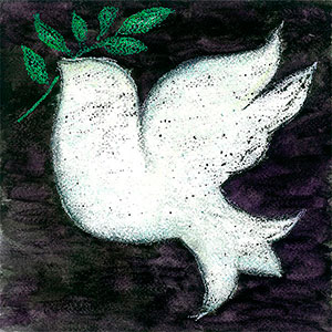 White Dove - Wax Resist - School Christmas Card Project - Creation Art Cards