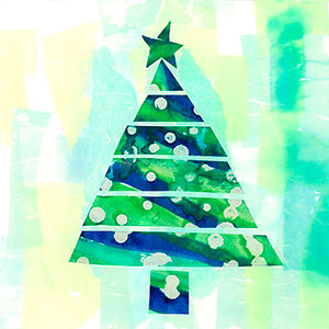 Christmas Tree - Collage - School Christmas Card Project - Creation Art Cards