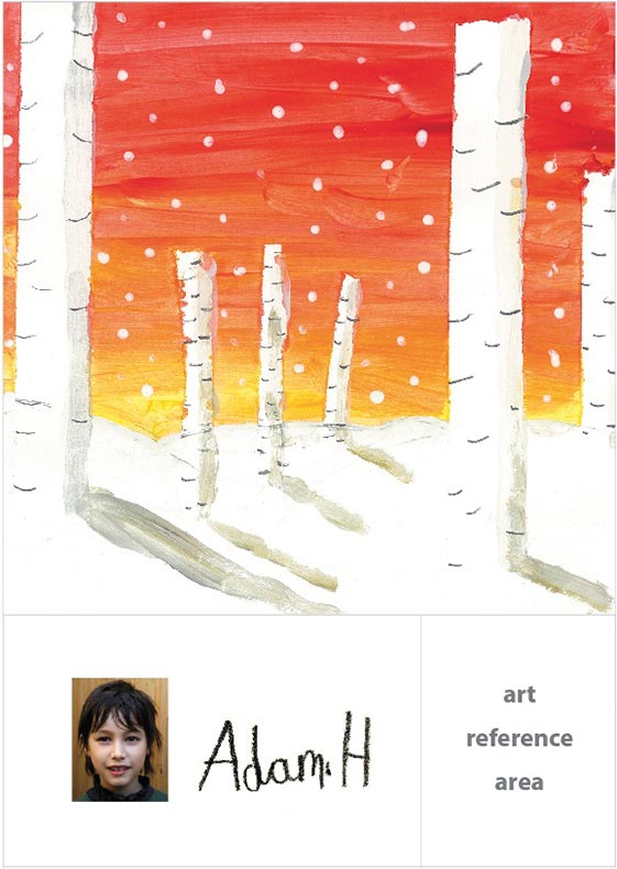 Abstract Tree Landscape - Project Template Options - Christmas Cards For Schools