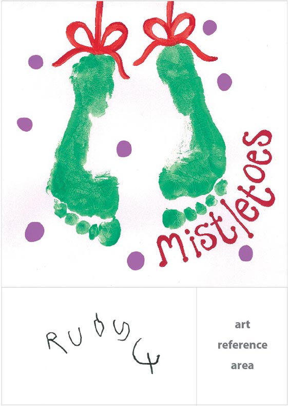 Mistletoes - Footprint - Project Template Options - Christmas Cards For Schools