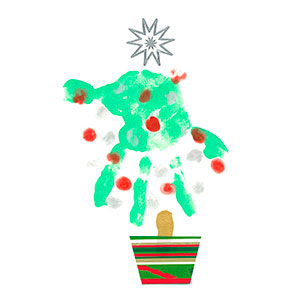 Christmas Tree Handprint - Personalised Christmas Card Home Project