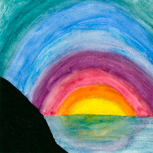 Painted Rainbow Sky - Personalised Art Card Home Project
