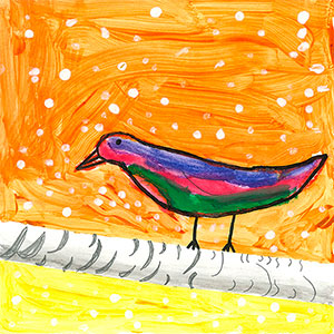 Bird on a Branch - Personalised Art Card Home Project