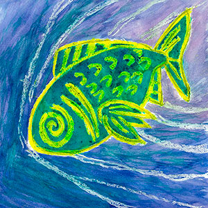 Wax Resist Fish - School Fundraising Art Cards