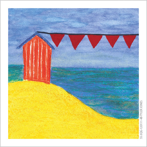 School Fundraising Postcard Project - Card Front - Beach Hut