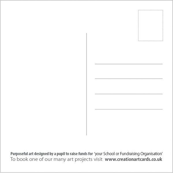 School Fundraising Postcard Project - Card Back - Beach Parasol