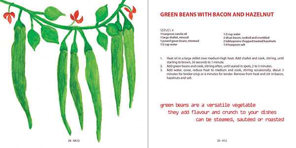 School Fundraising Recipe Book Pages - Green Bean Recipe