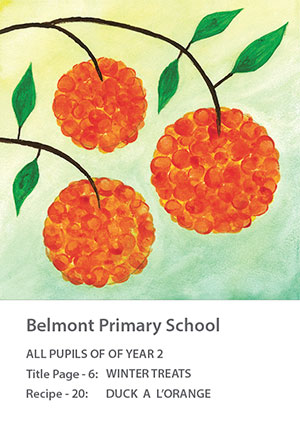 School Fundraising Recipe Book Art - Orange Tree
